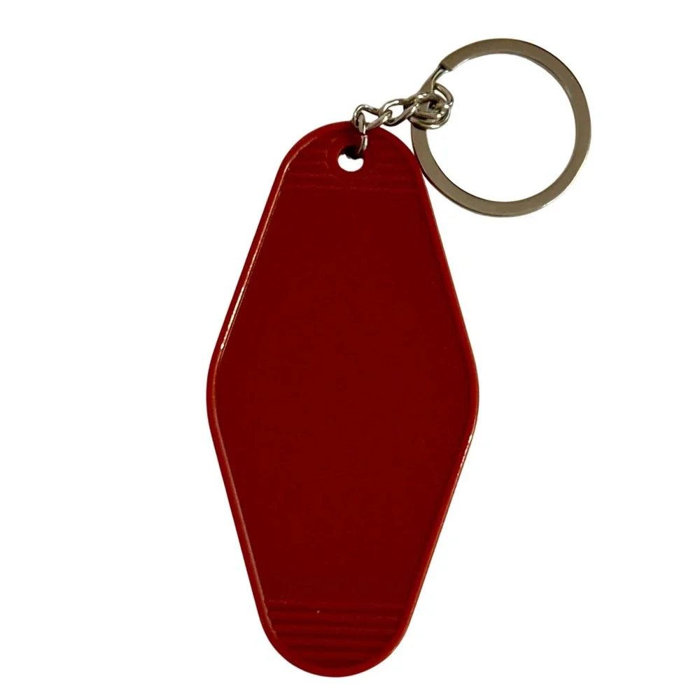 Homebody Retro Motel Keychain Red Vintage Style Handcrafted Introvert Key Fob